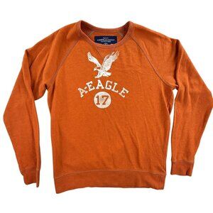 American Eagle Outfitters Sweatshirt Mens Medium Orange A Eagle 17 Crewneck Y2K